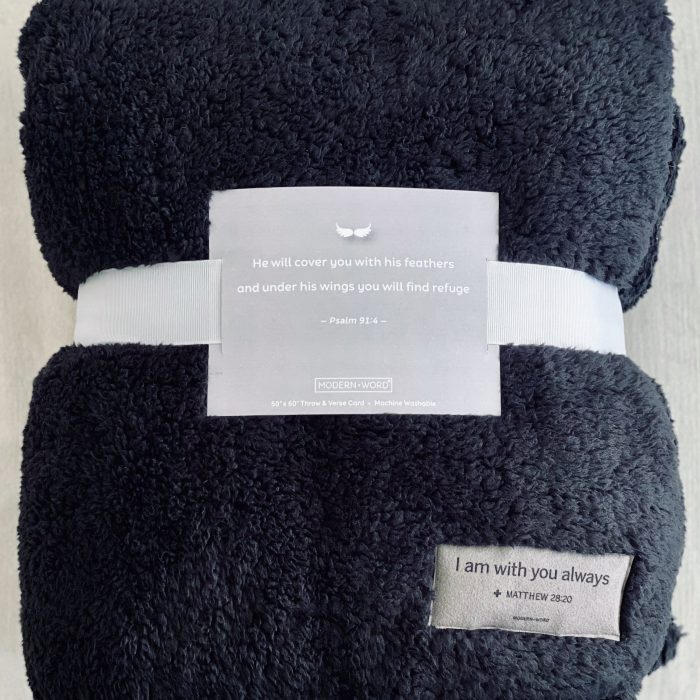 Matthew 28:20 Blanket—Black Shetland