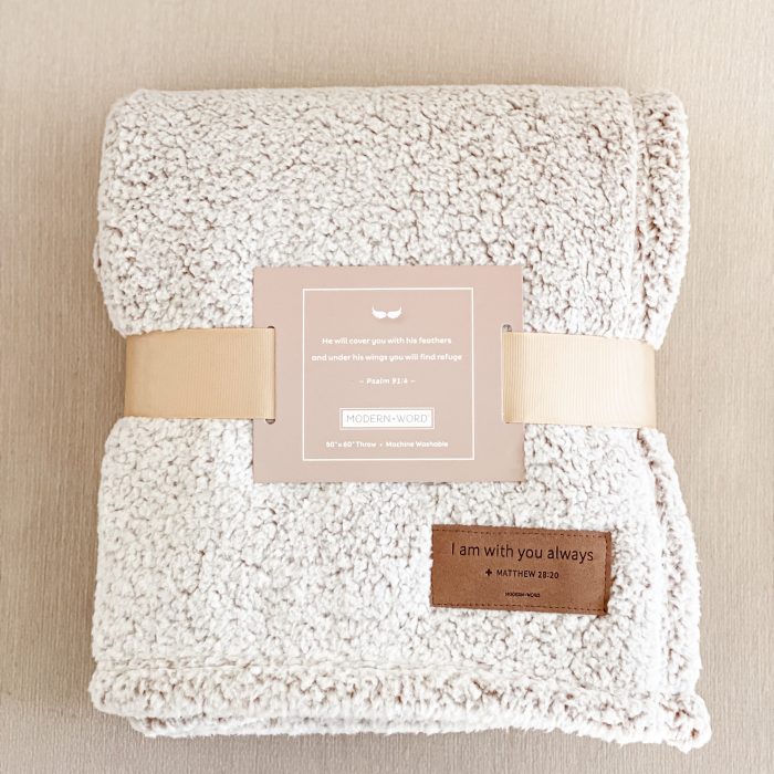 Matthew 28:20 Blanket—Tan Sherpa